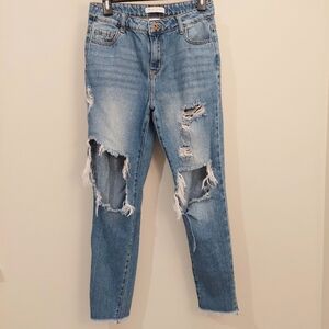 Encore Jeans Ripped Blue Women's Ankle Jeans 5
